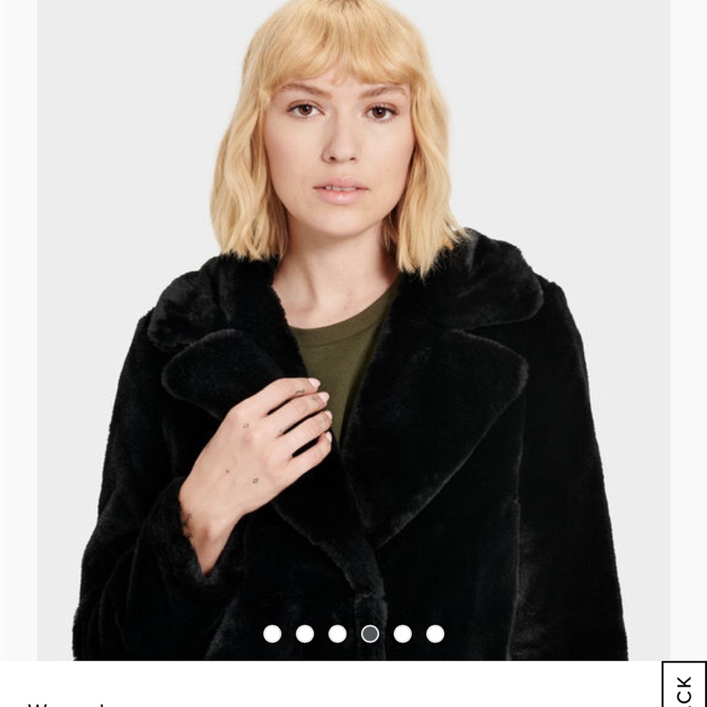 UGG Rosemary Faux Fur Cropped Jacket Size M in Black